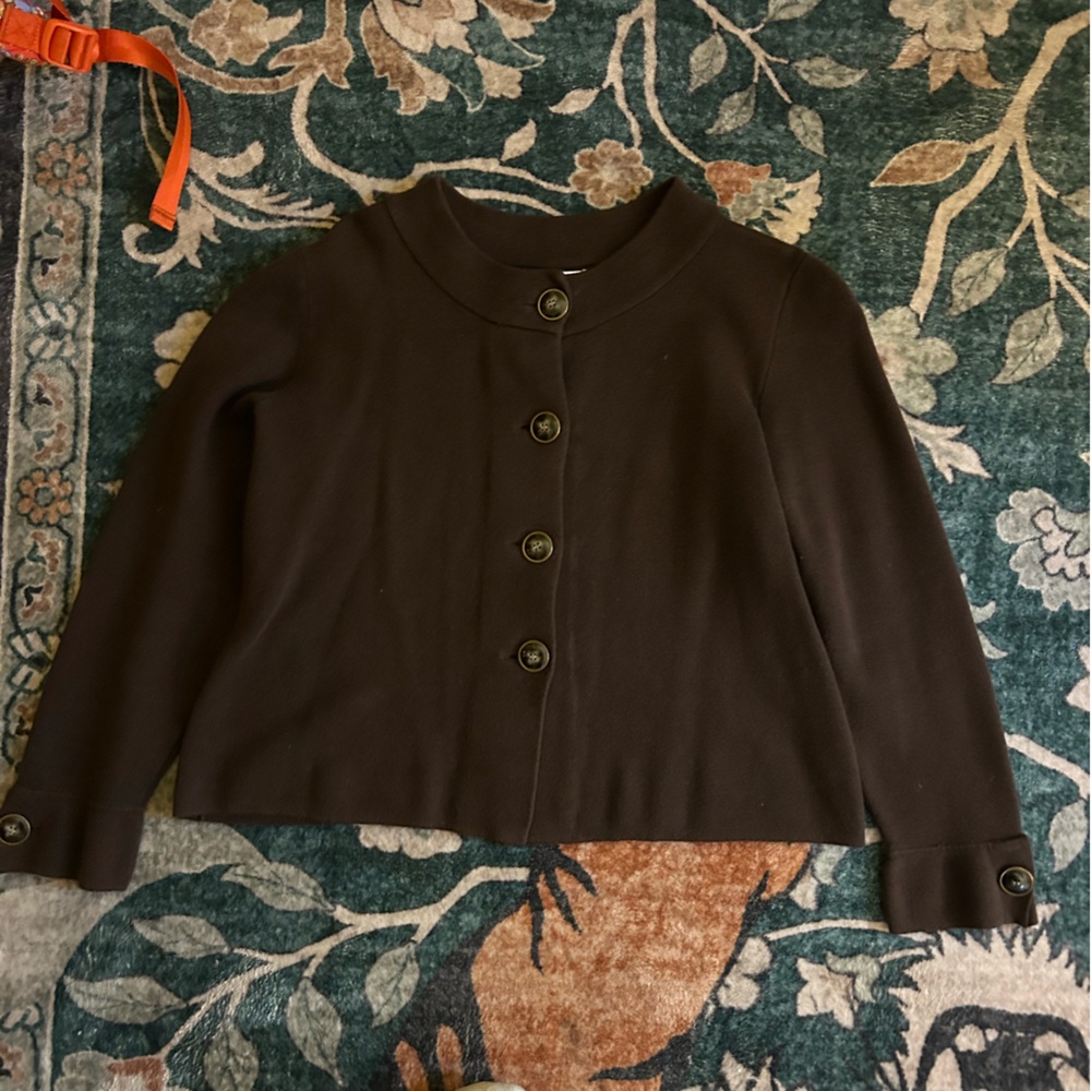 Charter Club Chocolate Brown Knit Jacket